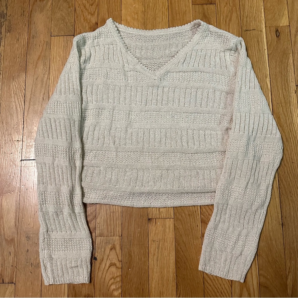 Knit Long Sleeve Sheer Top